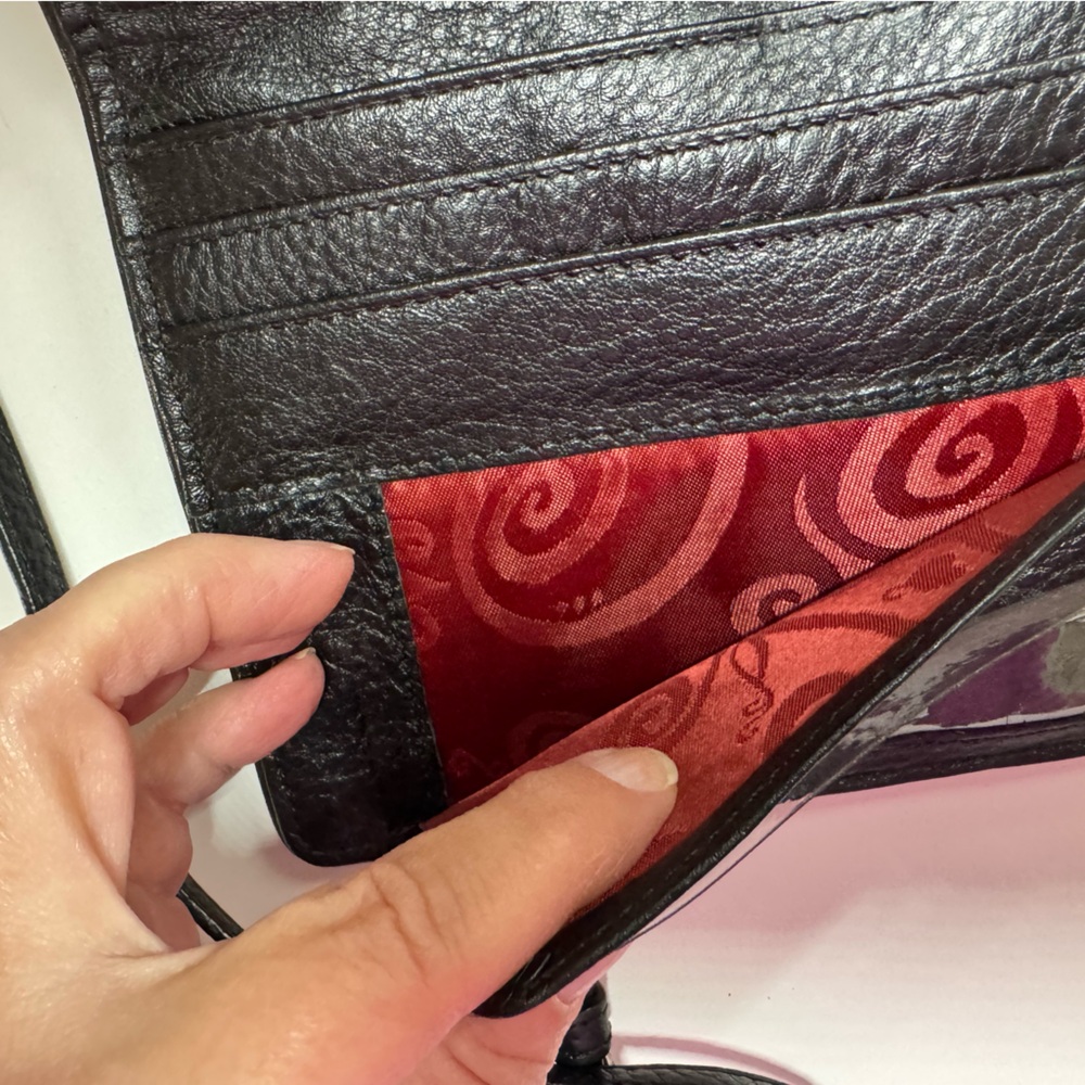 Brighton Nepal Organizer Pebble Italian Crocodile Embossed Leather Crossbody Bag - Picture 10 of 16